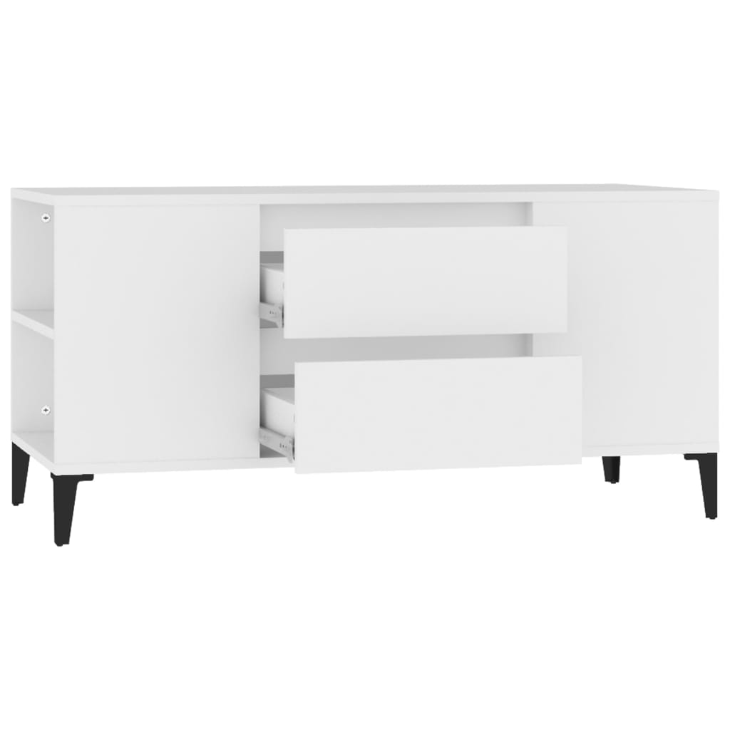 Mobile Porta TV Bianco 102x44,5x50 cm in Legno Multistrato - homemem39