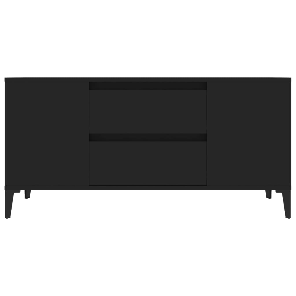 Mobile Porta TV Nero 102x44,5x50 cm in Legno Multistrato - homemem39