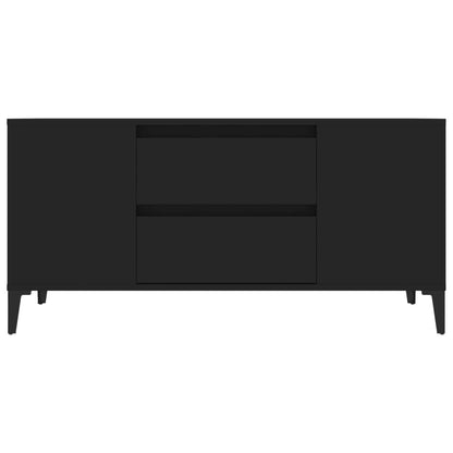 Mobile Porta TV Nero 102x44,5x50 cm in Legno Multistrato - homemem39