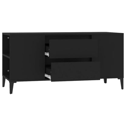 Mobile Porta TV Nero 102x44,5x50 cm in Legno Multistrato - homemem39