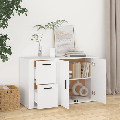 Credenza Bianca 100x33x59,5 cm in Legno Multistrato - homemem39
