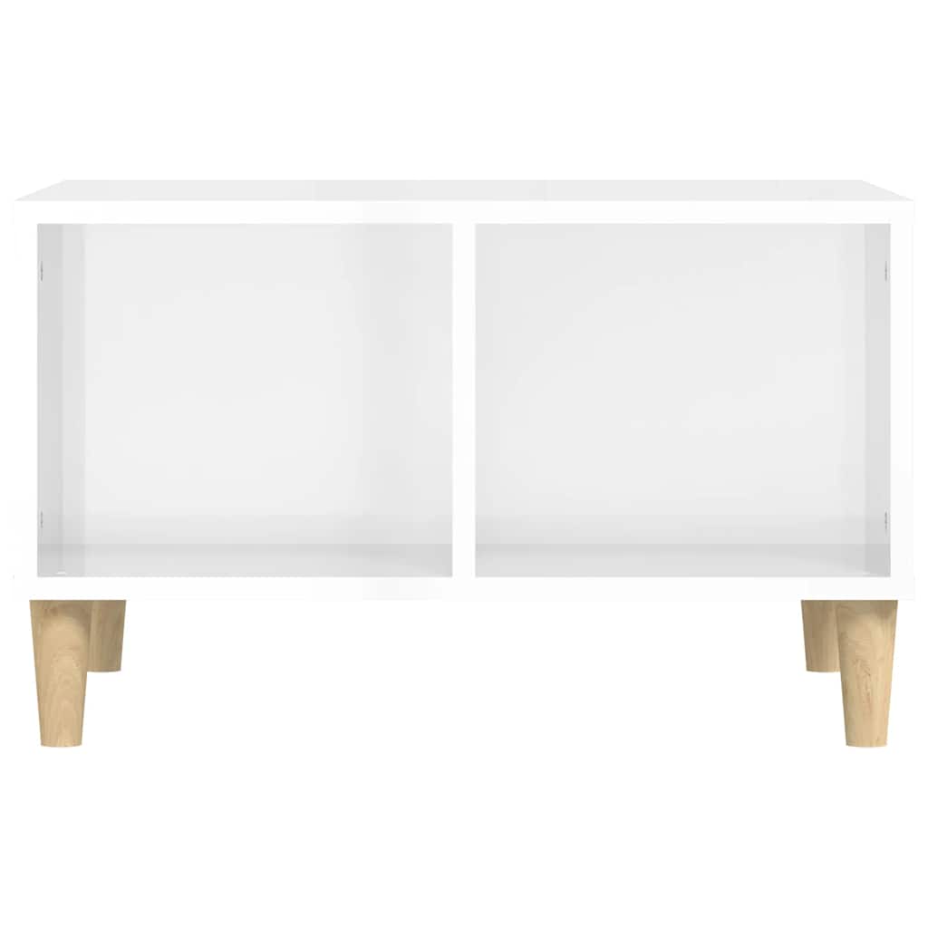 Tavolino Salotto Bianco Lucido 60x50x36,5 cm Legno Multistrato | homemem39