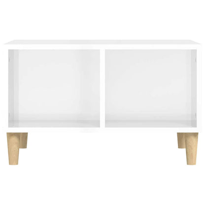Tavolino Salotto Bianco Lucido 60x50x36,5 cm Legno Multistrato | homemem39