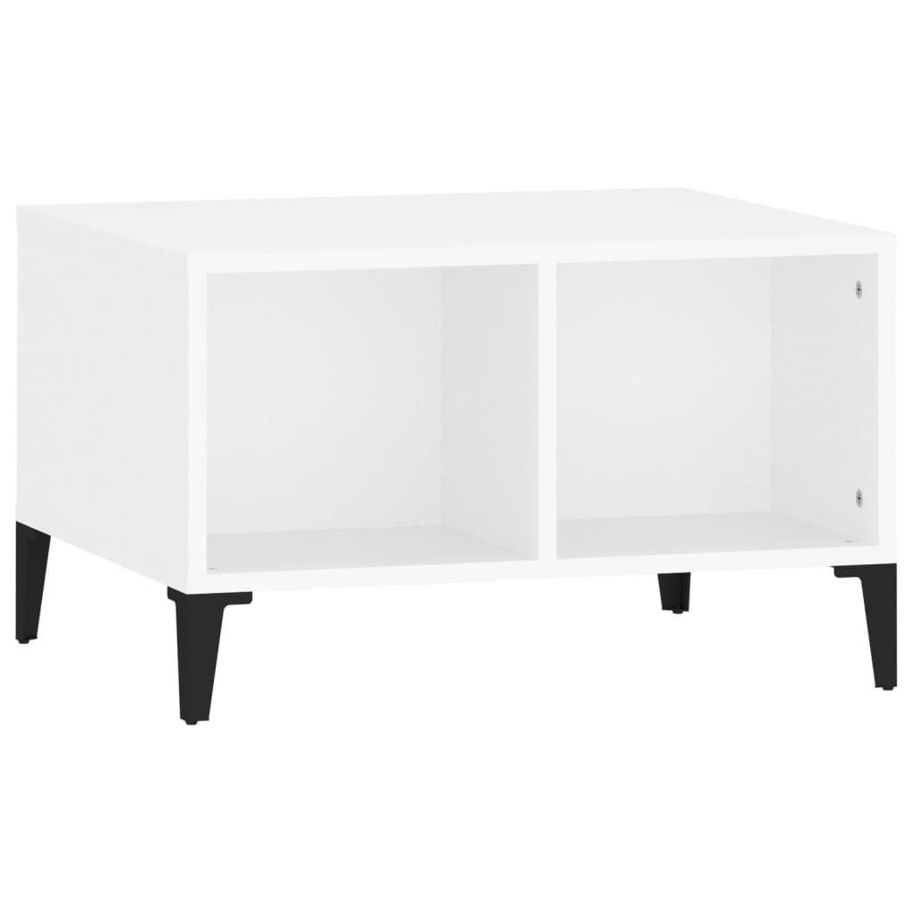 Tavolino da Salotto Bianco 60x50x36,5 cm in Legno Multistrato | homemem39