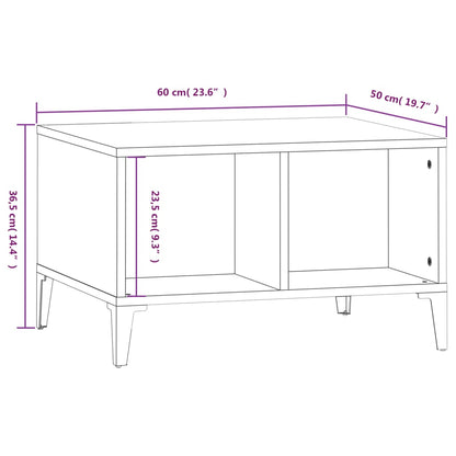 Tavolino da Salotto Bianco 60x50x36,5 cm in Legno Multistrato | homemem39