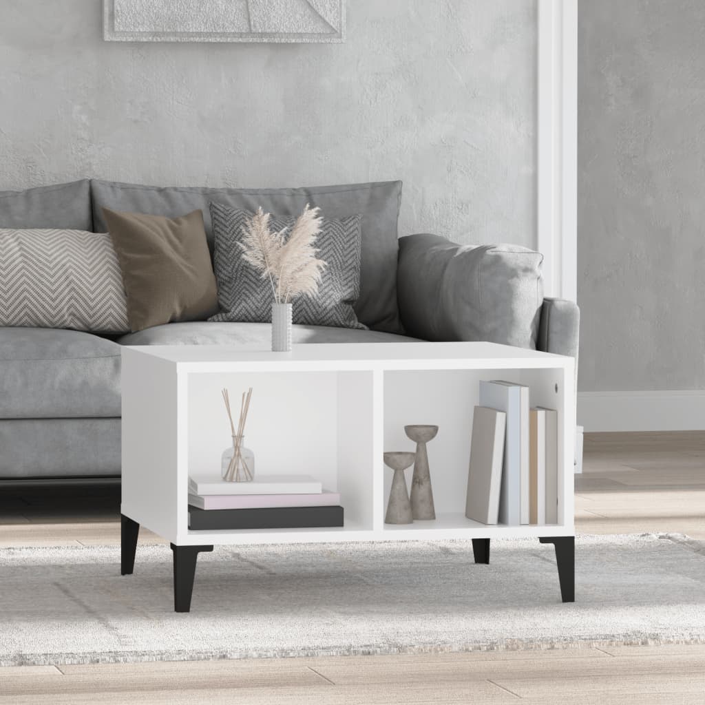 Tavolino da Salotto Bianco 60x50x36,5 cm in Legno Multistrato | homemem39