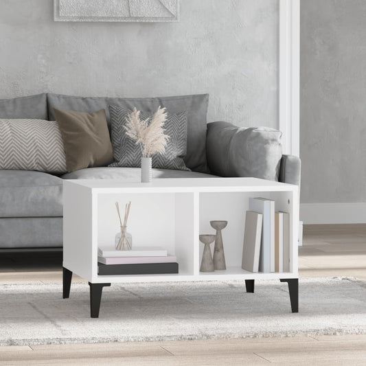Tavolino da Salotto Bianco 60x50x36,5 cm in Legno Multistrato | homemem39