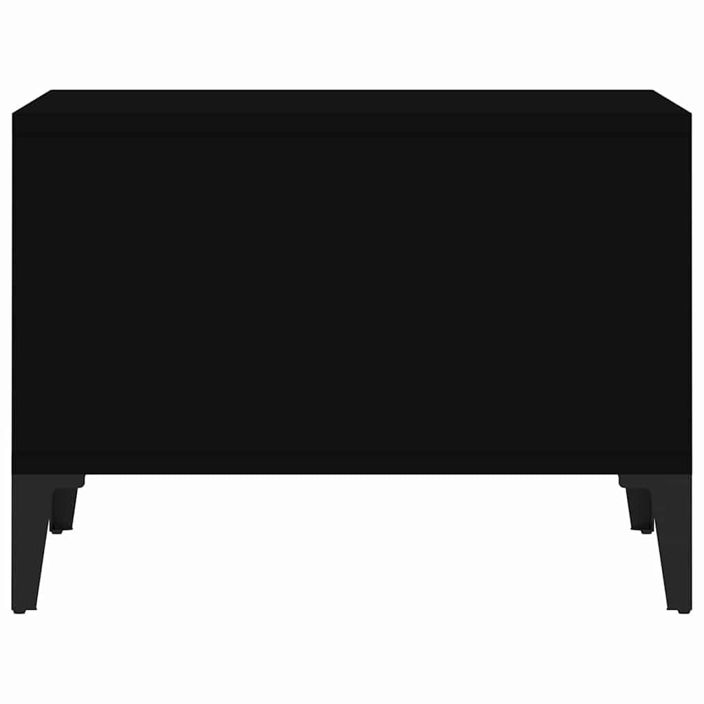 Tavolino da Salotto Nero 60x50x36,5 cm in Legno Multistrato