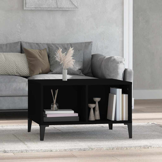 Tavolino da Salotto Nero 60x50x36,5 cm in Legno Multistrato | homemem39