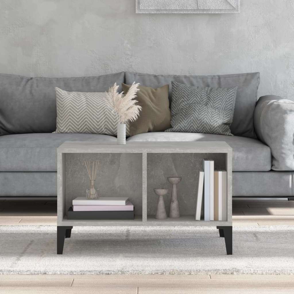 Tavolino Salotto Grigio Cemento 60x50x36,5 cm Legno Multistrato | homemem39