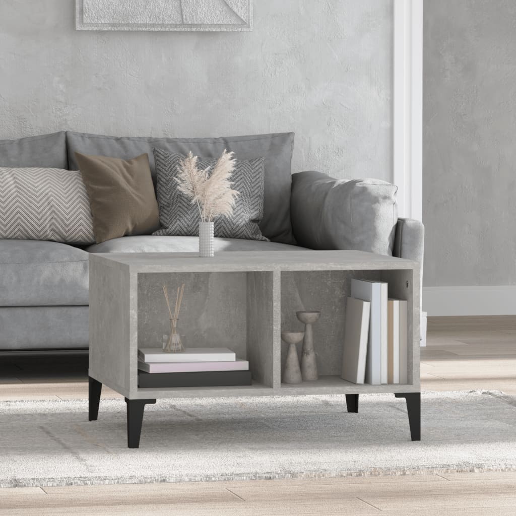 Tavolino Salotto Grigio Cemento 60x50x36,5 cm Legno Multistrato | homemem39