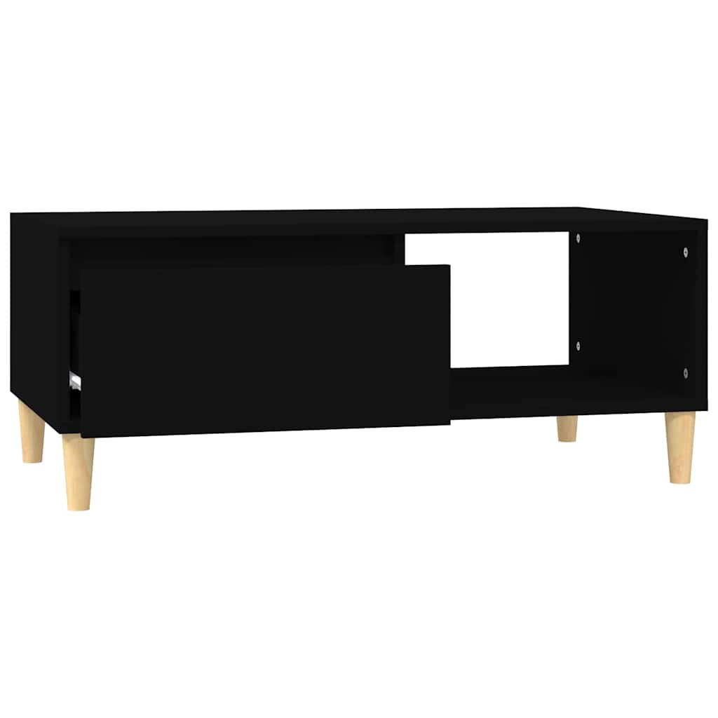 Tavolino da Salotto Nero 90x50x36,5 cm in Legno Multistrato