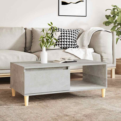 Tavolino Salotto Grigio Cemento 90x50x36,5 cm Legno Multistrato