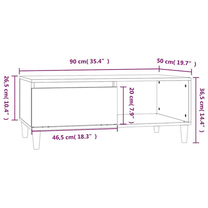 Tavolino da Salotto Rovere Fumo 90x50x36,5 cm Legno Multistrato