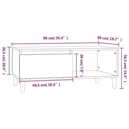 Tavolino Salotto Grigio Sonoma 90x50x36,5 cm Legno Multistrato | homemem39