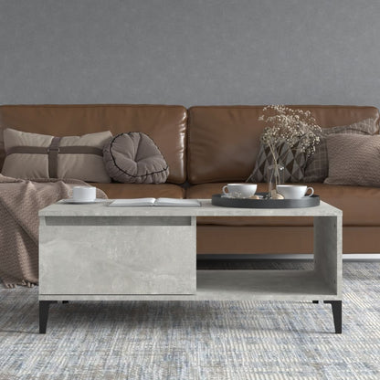 Tavolino Salotto Grigio Cemento 90x50x36,5 cm Legno Multistrato | homemem39