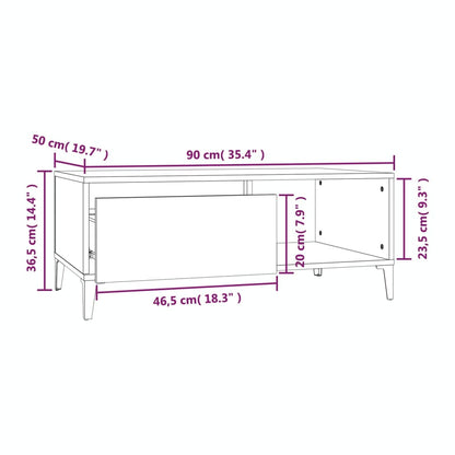 Tavolino Salotto Grigio Cemento 90x50x36,5 cm Legno Multistrato | homemem39