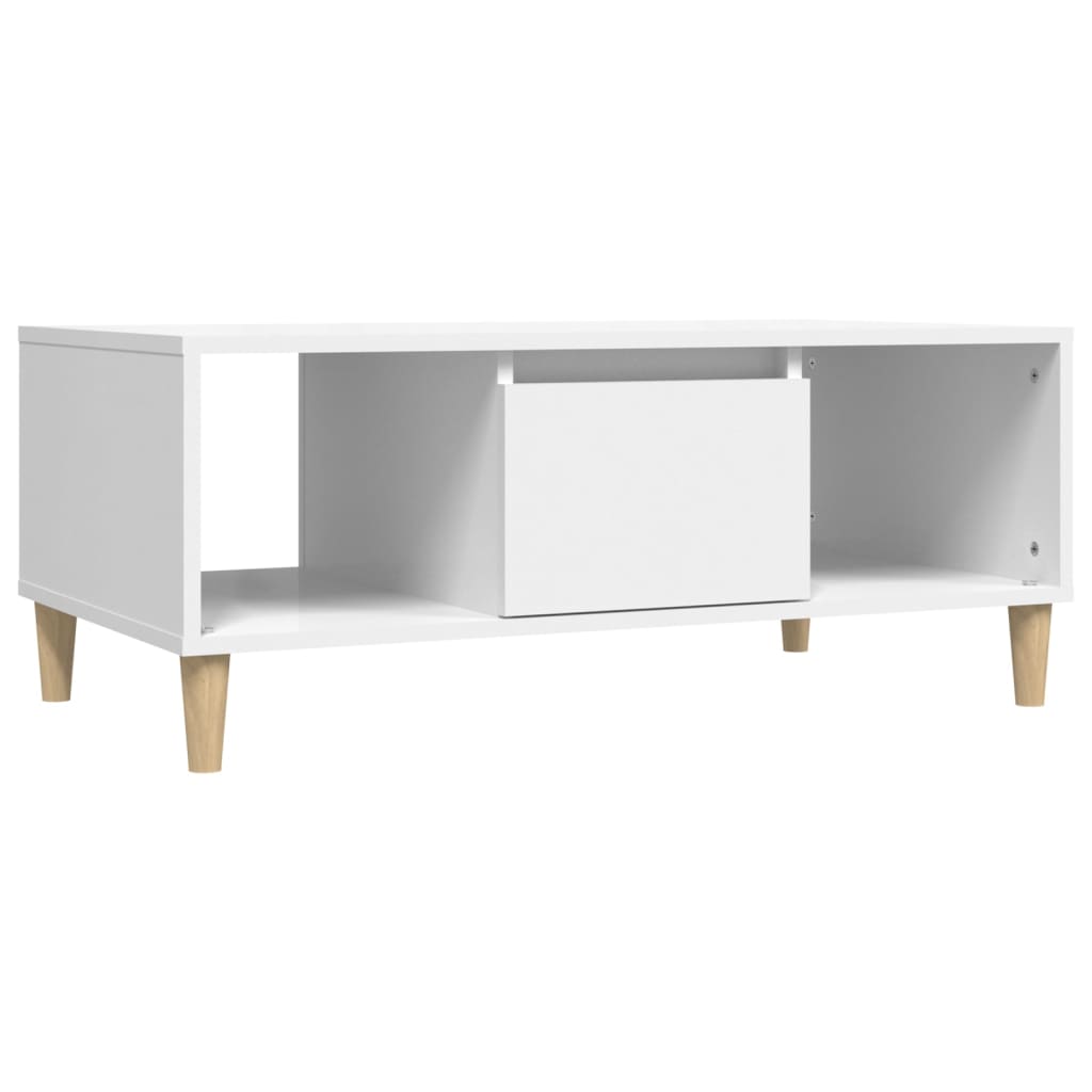 Tavolino da Salotto Bianco 90x50x36,5 cm in Legno Multistrato | homemem39