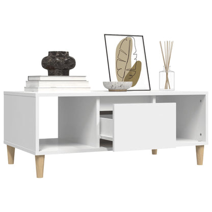 Tavolino da Salotto Bianco 90x50x36,5 cm in Legno Multistrato | homemem39