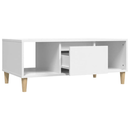 Tavolino da Salotto Bianco 90x50x36,5 cm in Legno Multistrato | homemem39