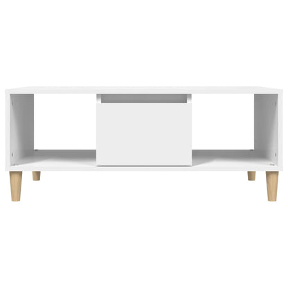 Tavolino da Salotto Bianco 90x50x36,5 cm in Legno Multistrato | homemem39