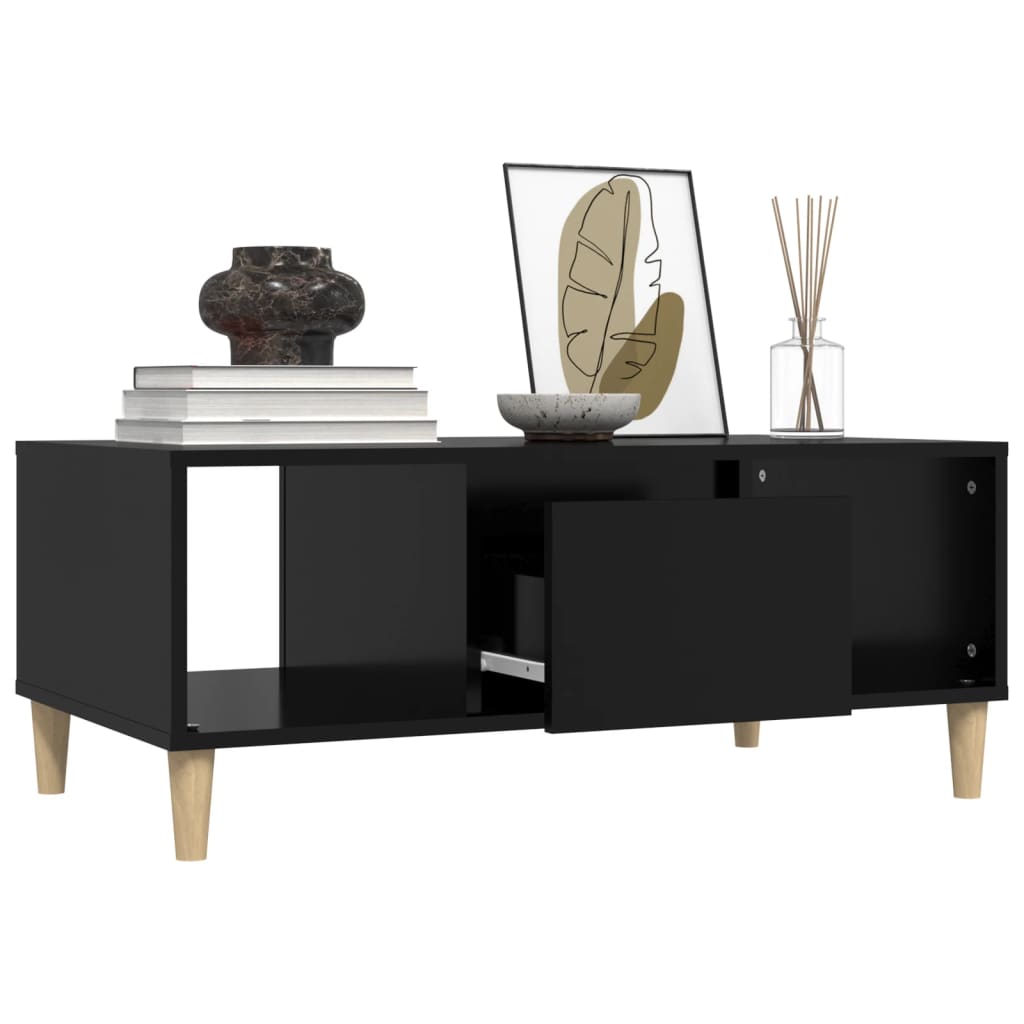 Tavolino da Salotto Nero 90x50x36,5 cm in Legno Multistrato | homemem39