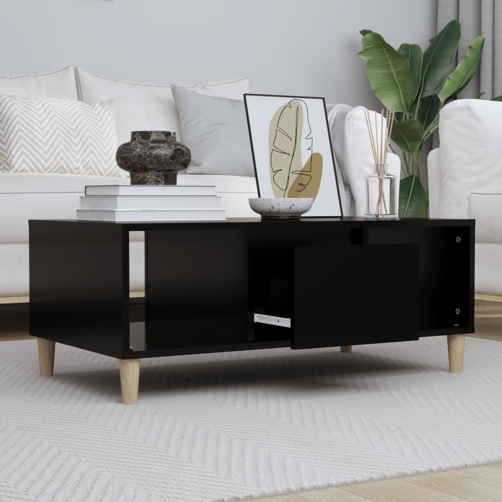 Tavolino da Salotto Nero 90x50x36,5 cm in Legno Multistrato | homemem39
