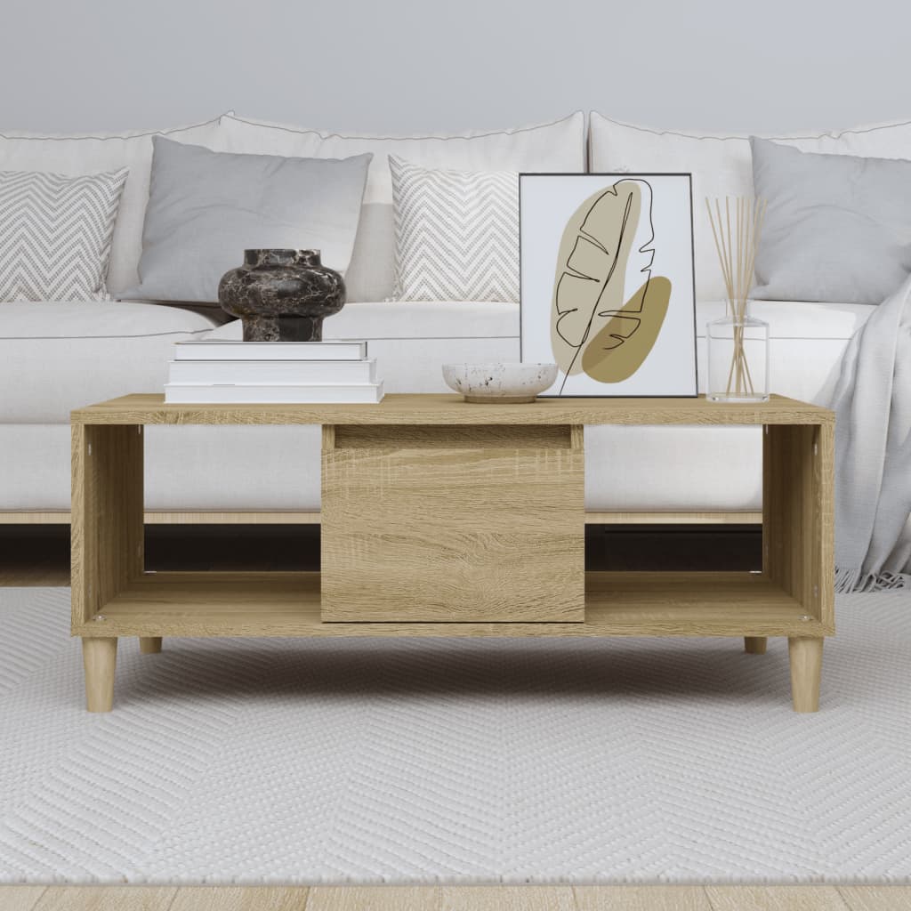 Tavolino Salotto Rovere Sonoma 90x50x36,5 cm Legno Multistrato | homemem39