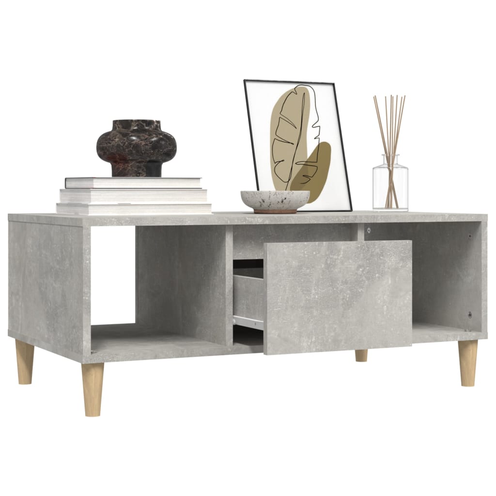 Tavolino Salotto Grigio Cemento 90x50x36,5 cm Legno Multistrato | homemem39