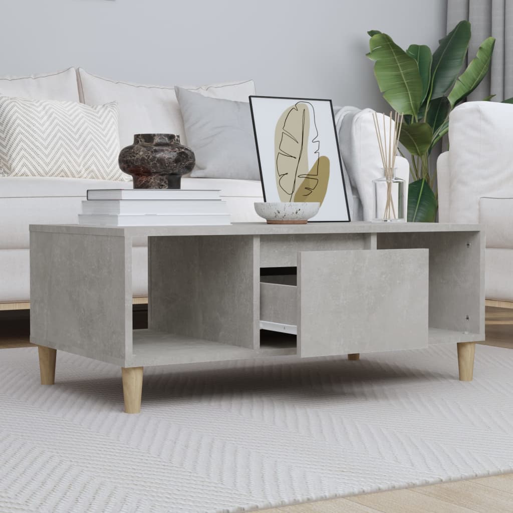 Tavolino Salotto Grigio Cemento 90x50x36,5 cm Legno Multistrato | homemem39