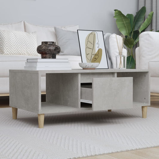 Tavolino Salotto Grigio Cemento 90x50x36,5 cm Legno Multistrato | homemem39
