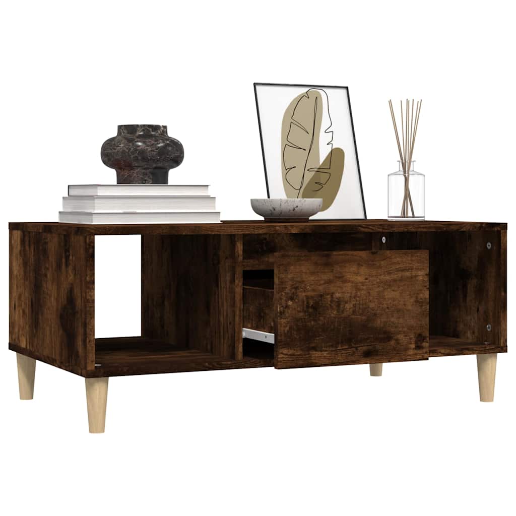 Tavolino da Salotto Rovere Fumo 90x50x36,5 cm Legno Multistrato