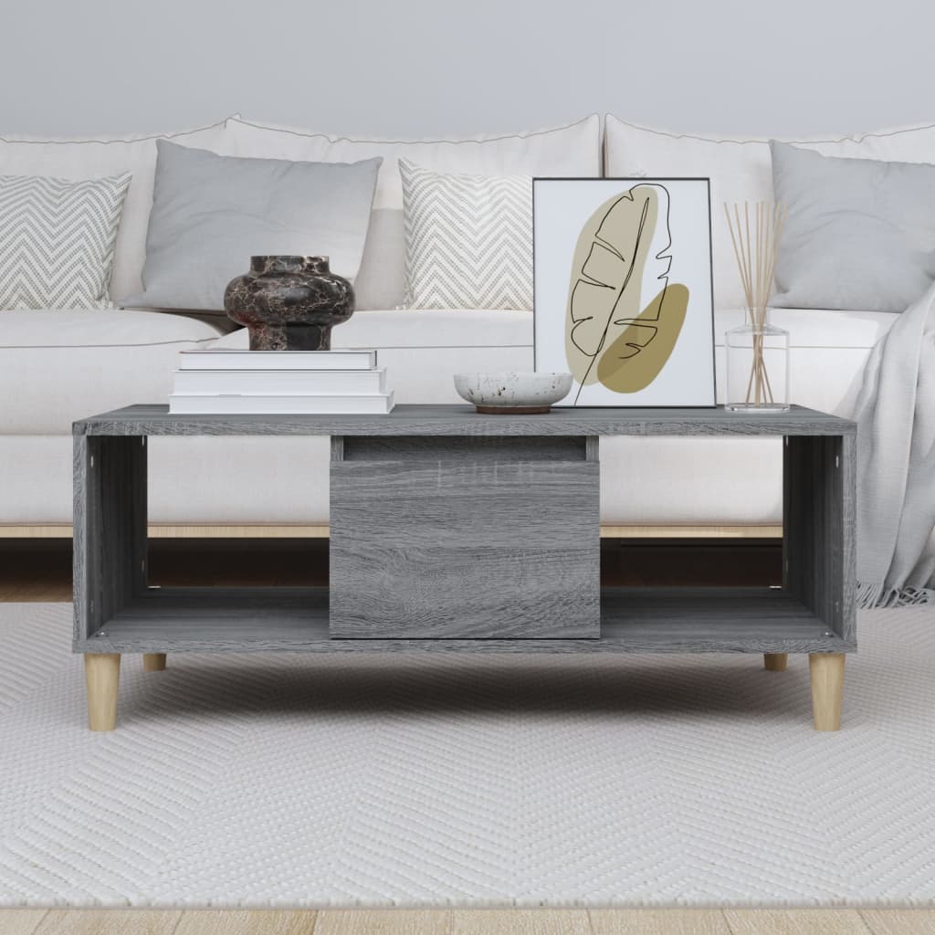 Tavolino Salotto Grigio Sonoma 90x50x36,5 cm Legno Multistrato | homemem39