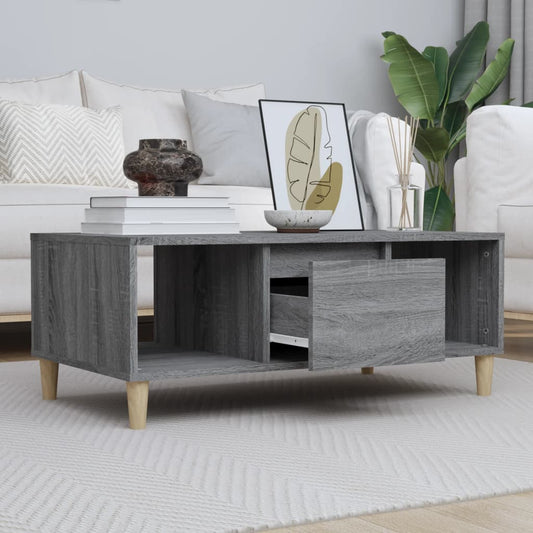 Tavolino Salotto Grigio Sonoma 90x50x36,5 cm Legno Multistrato | homemem39