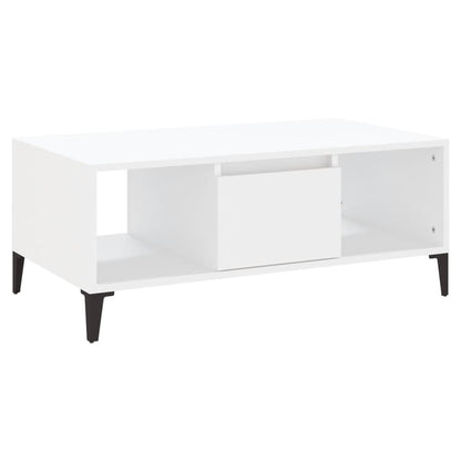 Tavolino da Salotto Bianco 90x50x36,5 cm in Legno Multistrato | homemem39