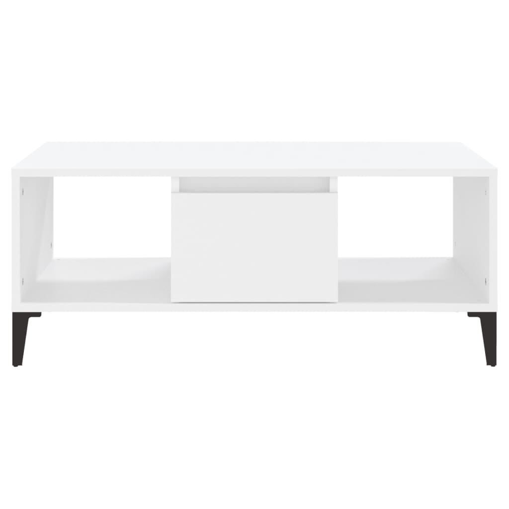 Tavolino da Salotto Bianco 90x50x36,5 cm in Legno Multistrato | homemem39