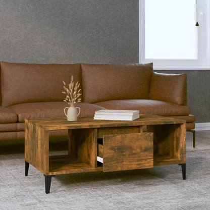 Tavolino da Salotto Rovere Fumo 90x50x36,5 cm Legno Multistrato | homemem39