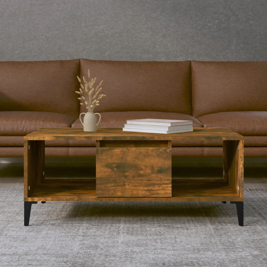 Tavolino da Salotto Rovere Fumo 90x50x36,5 cm Legno Multistrato | homemem39
