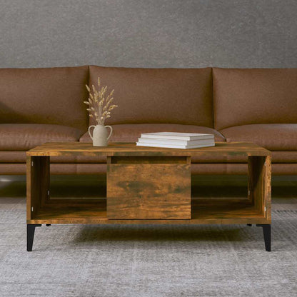 Tavolino da Salotto Rovere Fumo 90x50x36,5 cm Legno Multistrato