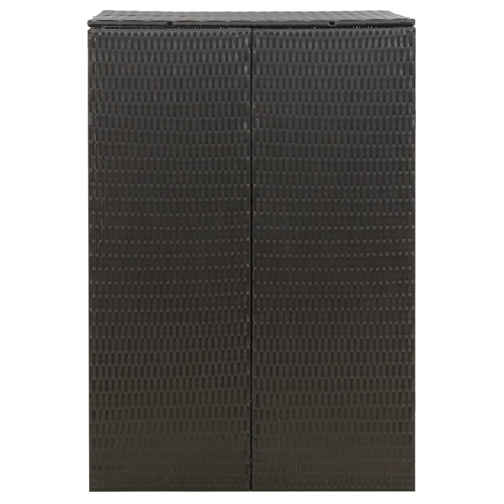 Copribidone Singolo Nero 70x80x117 cm in Polyrattan - homemem39