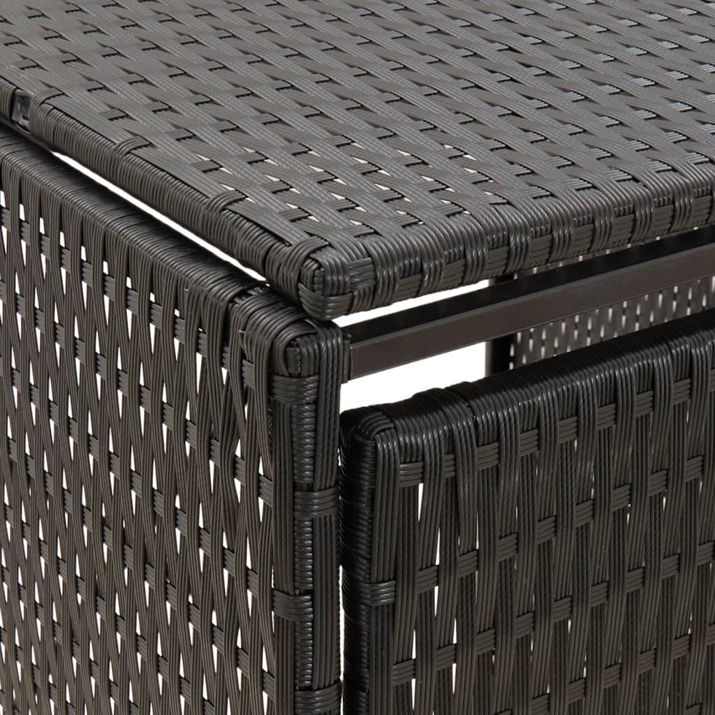 Copribidone Singolo Nero 70x80x117 cm in Polyrattan - homemem39