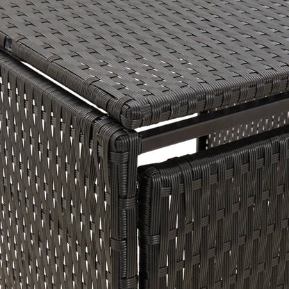 Copribidone Singolo Nero 70x80x117 cm in Polyrattan - homemem39