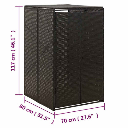 Copribidone Singolo Nero 70x80x117 cm in Polyrattan
