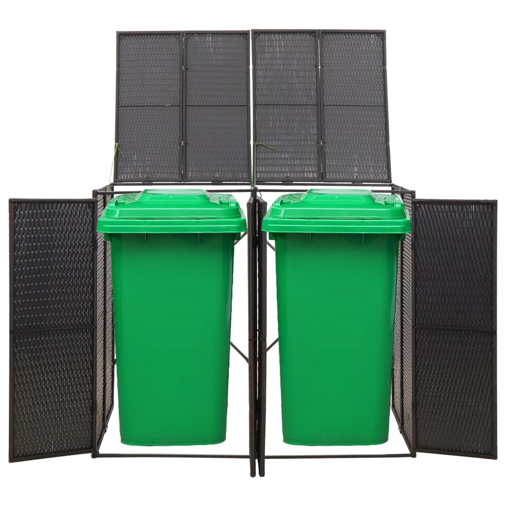 Copribidone Doppio Nero 140x80x117 cm in Polyrattan | homemem39