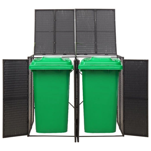 Copribidone Doppio Nero 140x80x117 cm in Polyrattan | homemem39