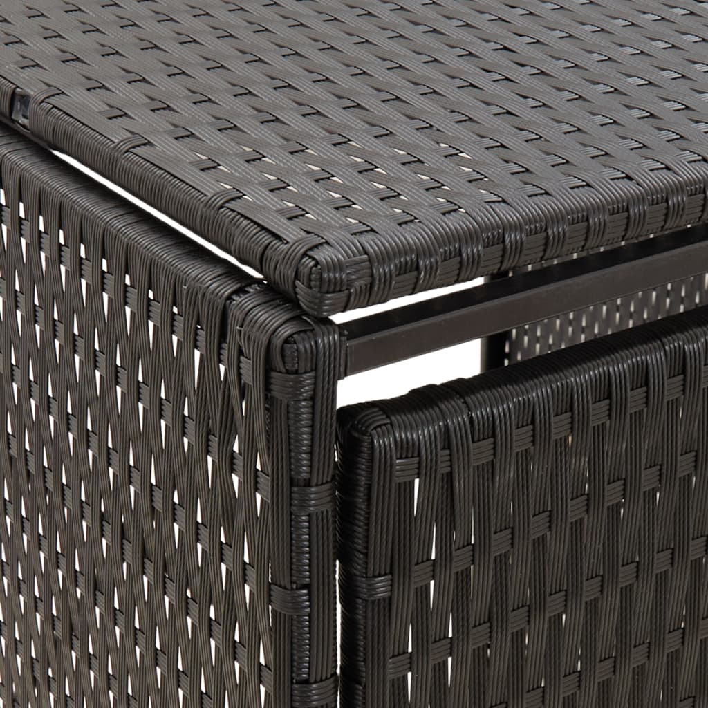 Copribidone Doppio Nero 140x80x117 cm in Polyrattan | homemem39