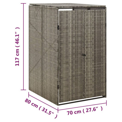 Copribidone Singolo Grigio 70x80x117 cm in Polyrattan - homemem39