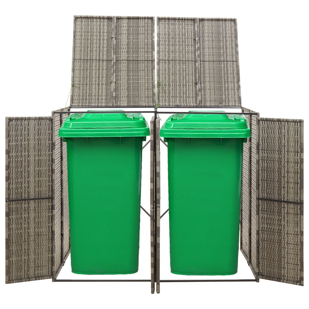 Copribidone Doppio Grigio 140x80x117 cm in Polyrattan | homemem39