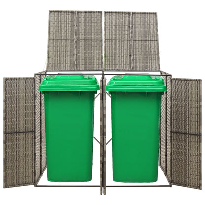 Copribidone Doppio Grigio 140x80x117 cm in Polyrattan | homemem39