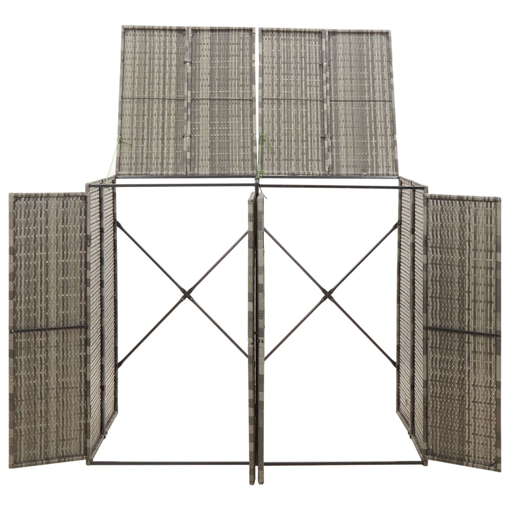 Copribidone Doppio Grigio 140x80x117 cm in Polyrattan | homemem39